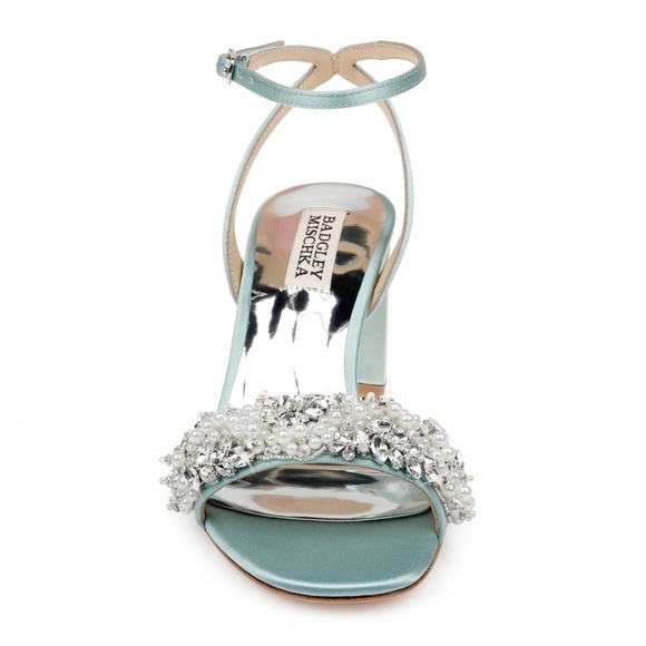 Badgley Mischka Clara Embellished Strap Evening Shoe in Blue Radiance - Picture 4 of 14